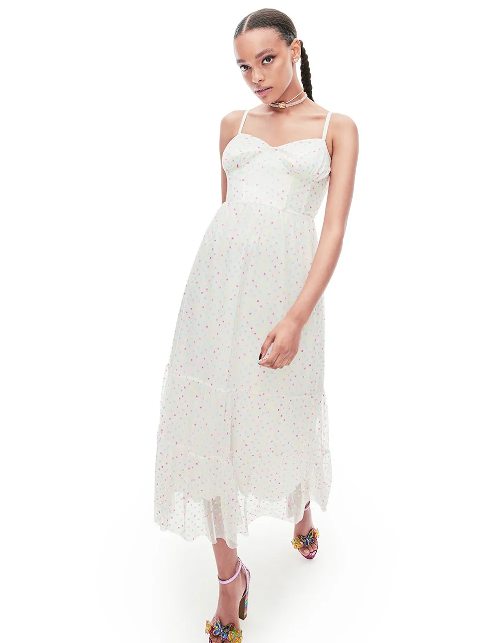 GARDEN VIBES CORSET MIDI DRESS WHITE MULTI | RE:LUV sold by Betsey Johnson product image thumbnail 2