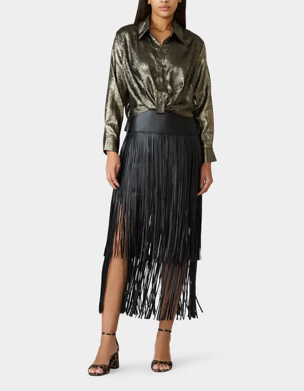 GOLD RUSH TOP BLACK/GOLD made by Betsey Johnson