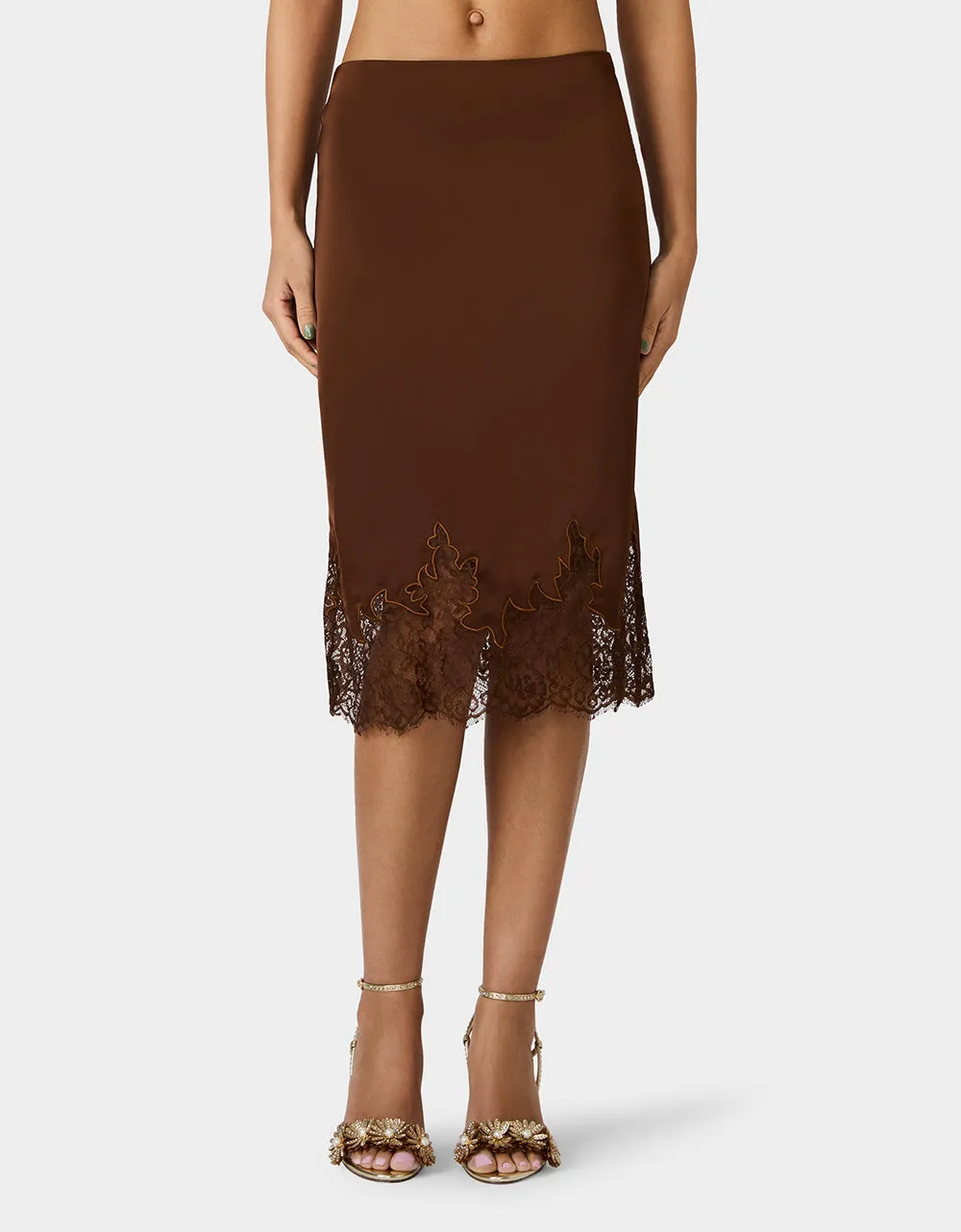 LACE SLIP SKIRT BROWN sold by Betsey Johnson product image thumbnail 2