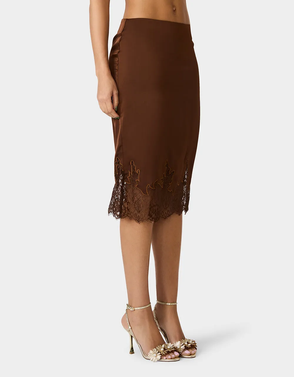 LACE SLIP SKIRT BROWN sold by Betsey Johnson product image thumbnail 3