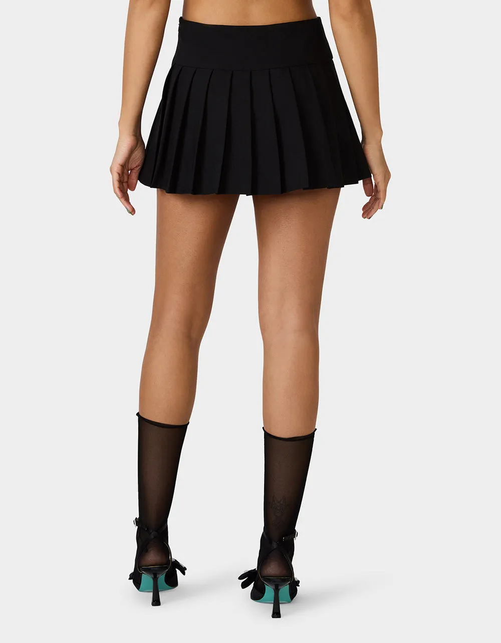 REBEL RIVET PLEATED SKIRT BLACK sold by Betsey Johnson product image thumbnail 3