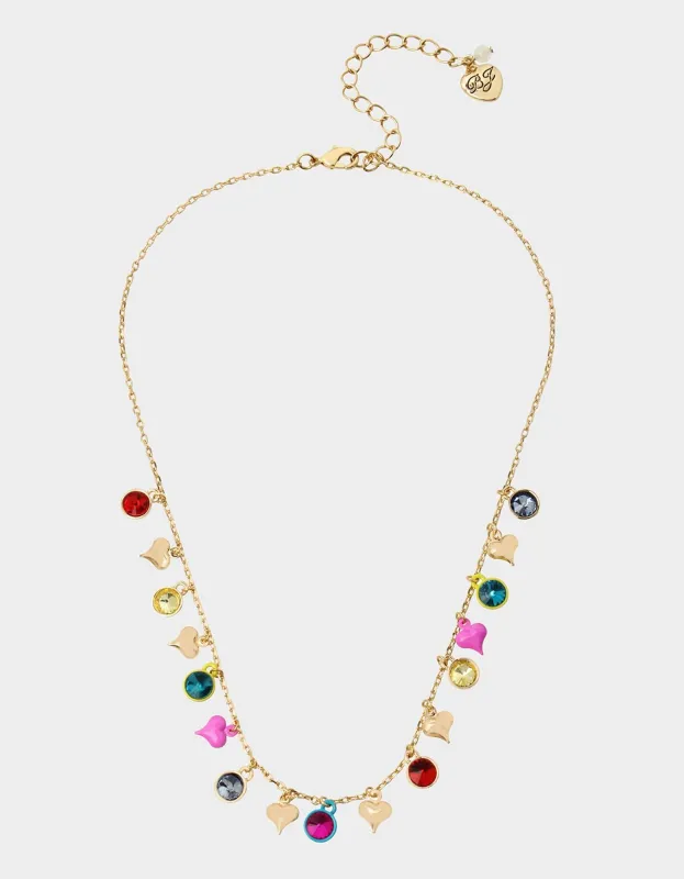 NOSTALGIC POP TINY STONE NECKLACE MULTI | RE:LUV sold by Betsey Johnson