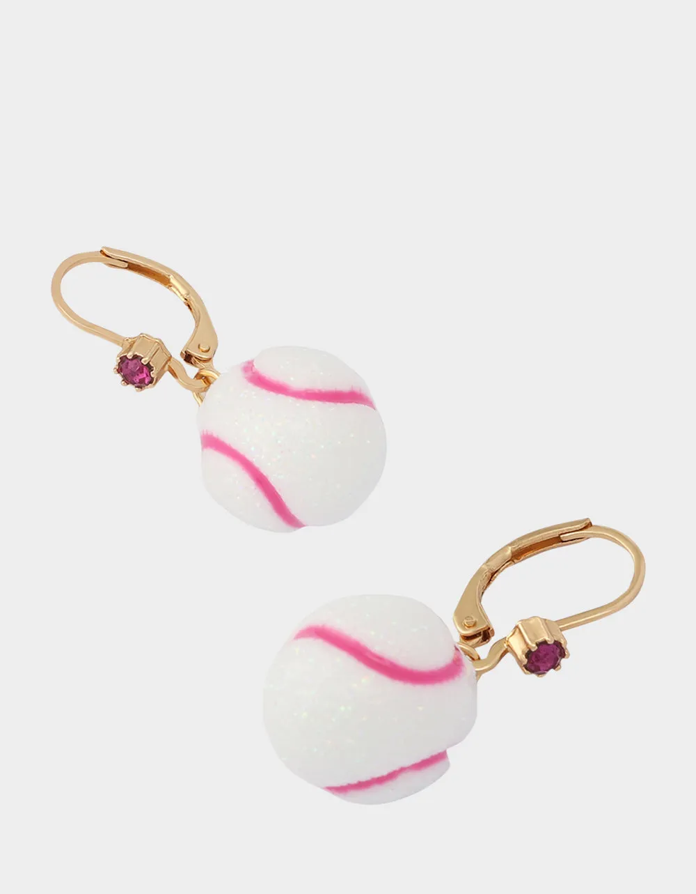 BASEBALL LEVER BACK EARRINGS WHITE sold by Betsey Johnson product image thumbnail 2