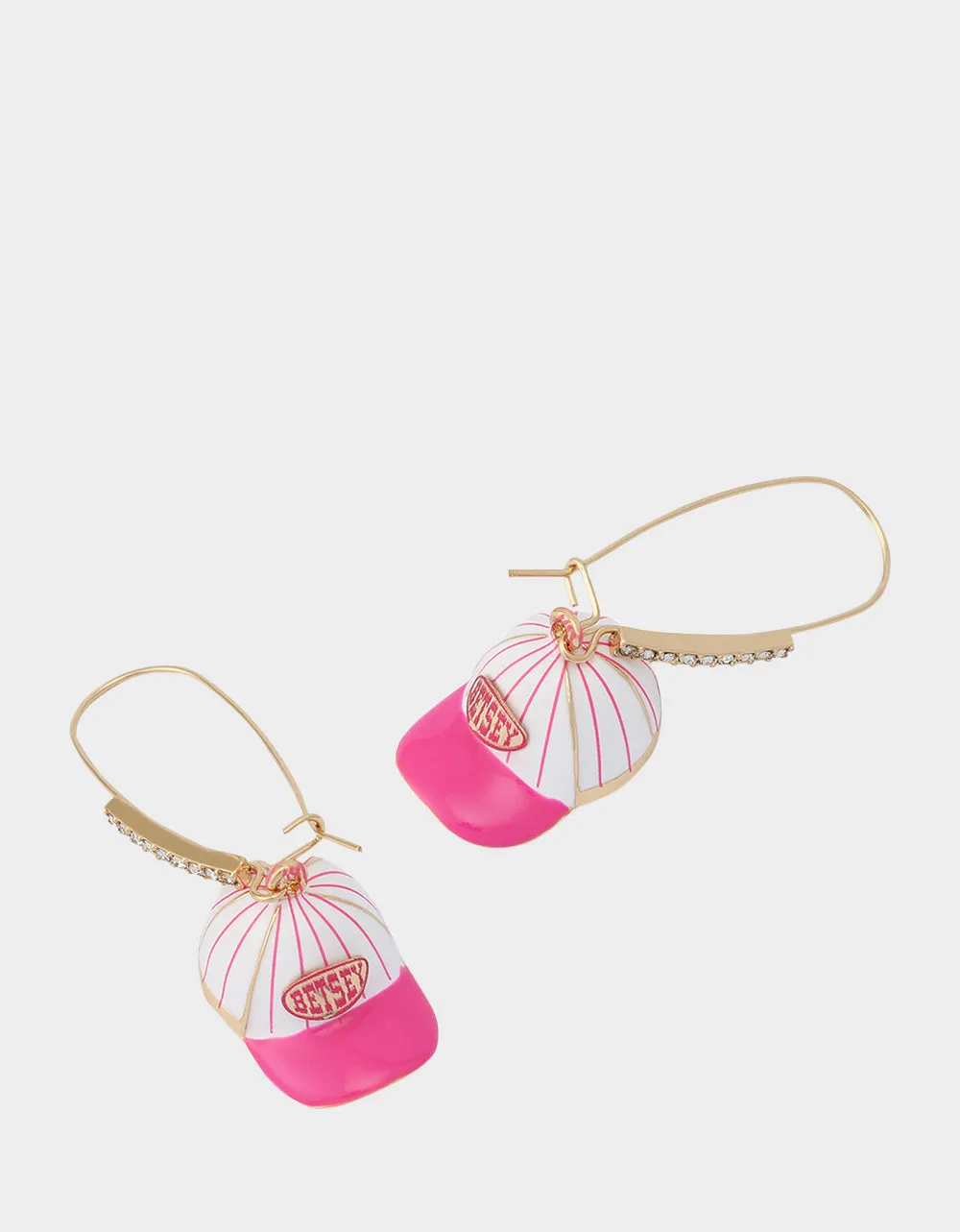 BASEBALL HAT SHEPPARD HOOK EARRINGS PINK sold by Betsey Johnson product image thumbnail 2
