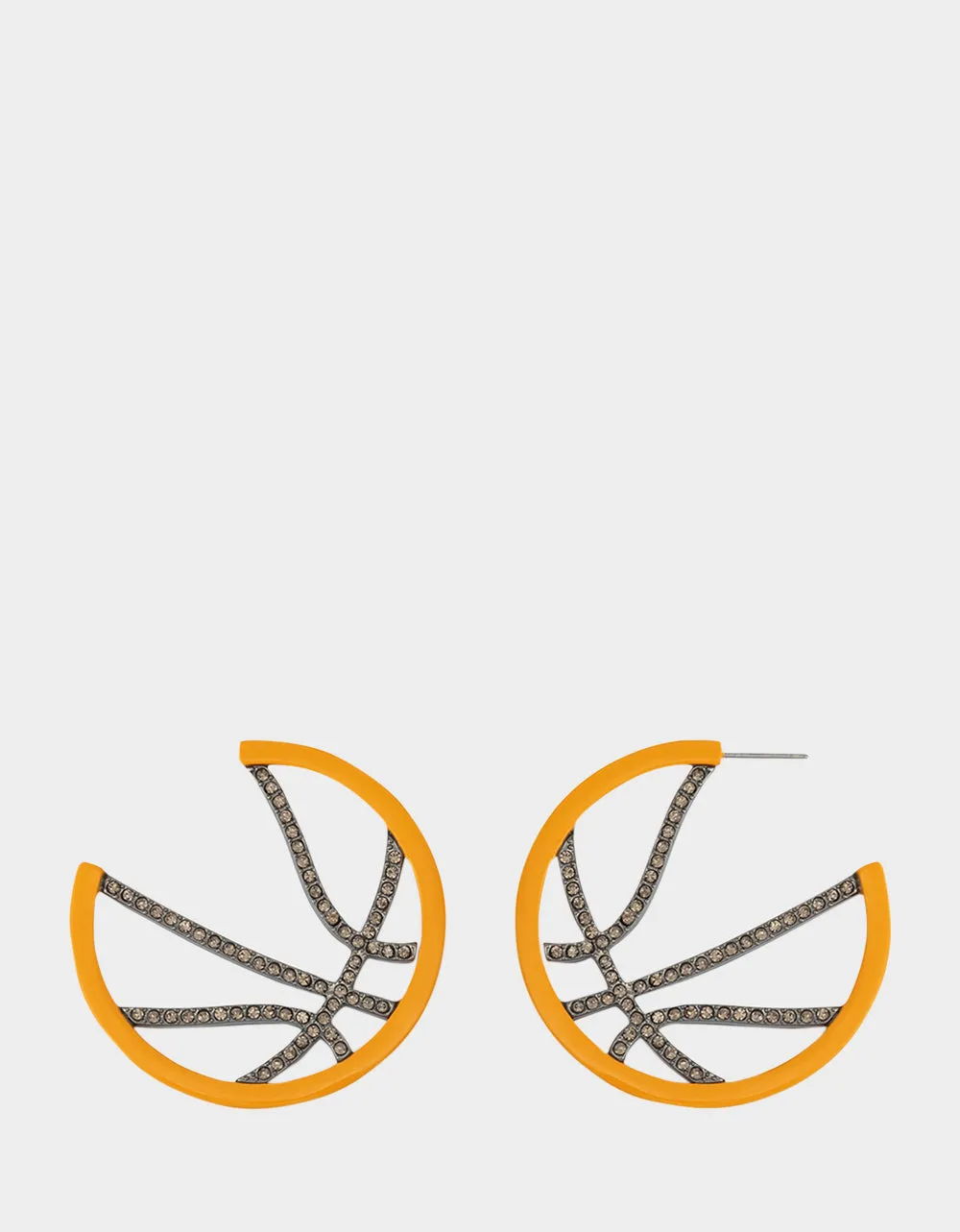 BASKETBALL HOOP EARRINGS ORANGE sold by Betsey Johnson