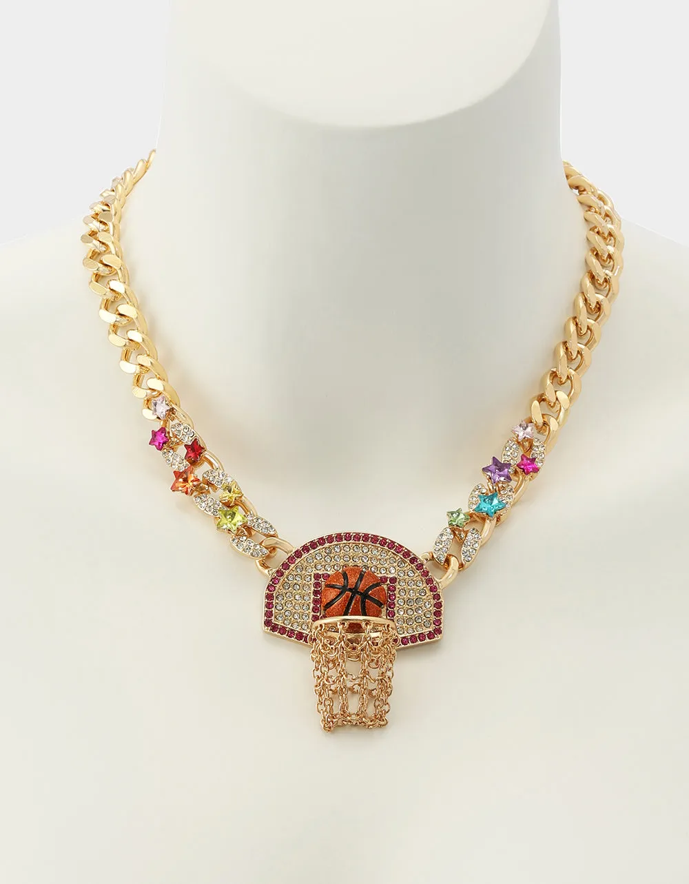 BASKETBALL SHORT PENDANT NECKLACE ORANGE sold by Betsey Johnson product image thumbnail 4