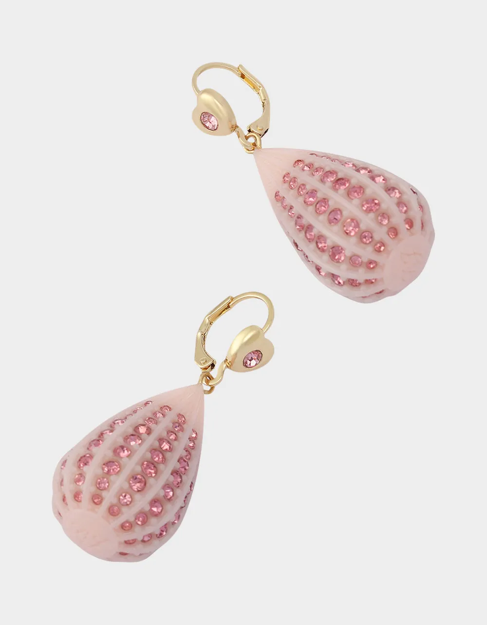 CRYSTAL TEAR LEVER EARRINGS PINK sold by Betsey Johnson product image thumbnail 2