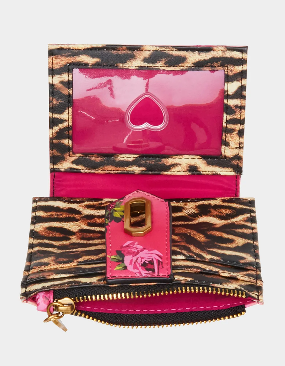 LEOPARD FLORAL BIFOLD WALLET PINK MULTI sold by Betsey Johnson product image thumbnail 5