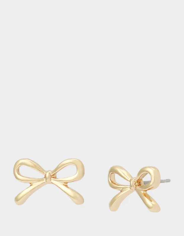 BOW STUD EARRINGS GOLD sold by Betsey Johnson