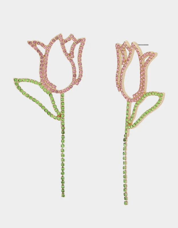 TULIP EARRINGS PINK sold by Betsey Johnson