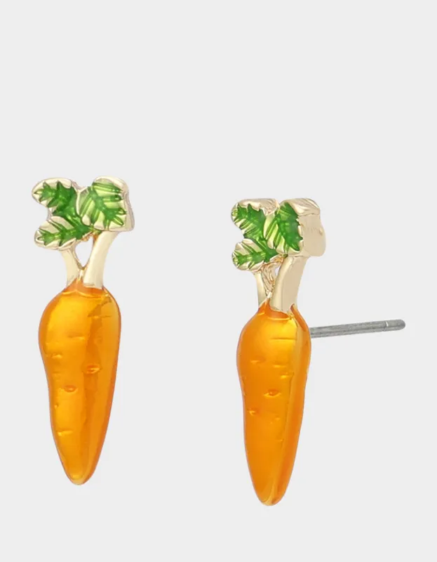 CARROT STUD EARRINGS ORANGE sold by Betsey Johnson