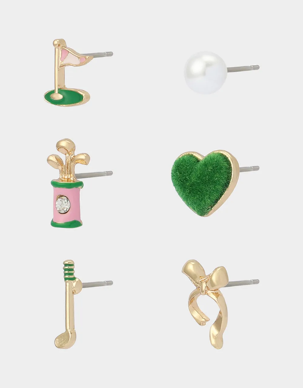 MISMATCH GOLF STUD SET GREEN sold by Betsey Johnson product image thumbnail 2