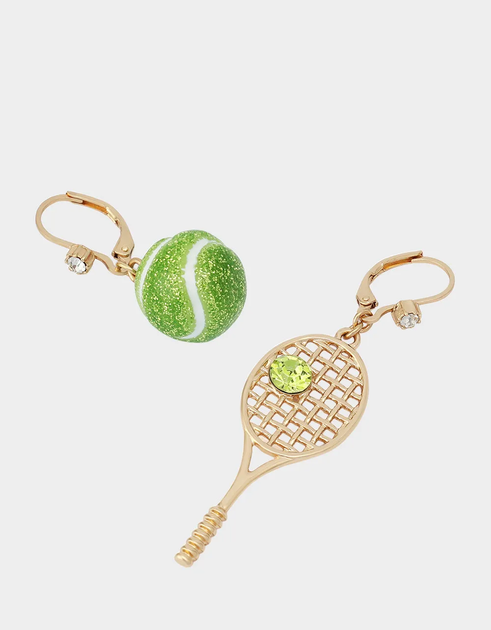 MISMATCH TENNIS RACQUET AND BALL EARRINGS GREEN sold by Betsey Johnson product image thumbnail 3