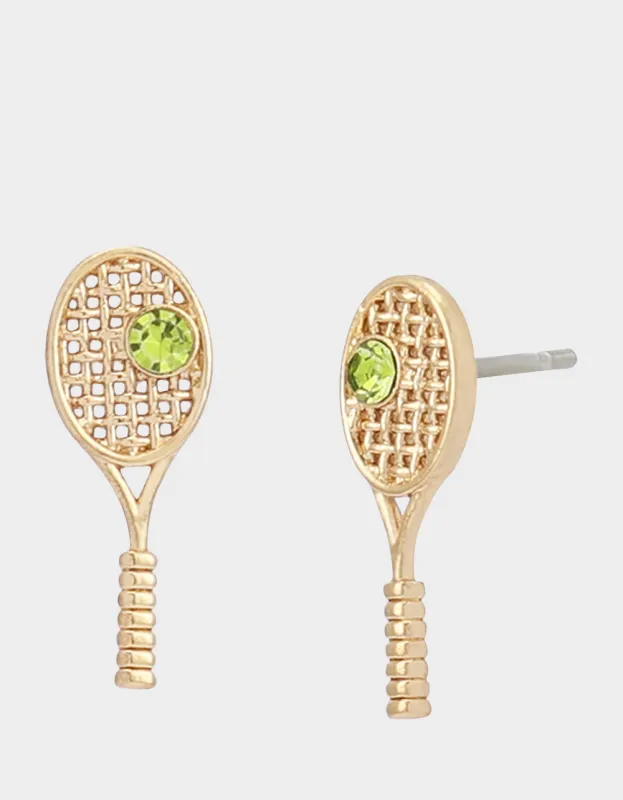 LOVE TENNIS RACQUET EARRINGS GREEN sold by Betsey Johnson