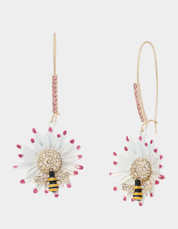 FLOWER BEE EARRINGS WHITE sold by Betsey Johnson