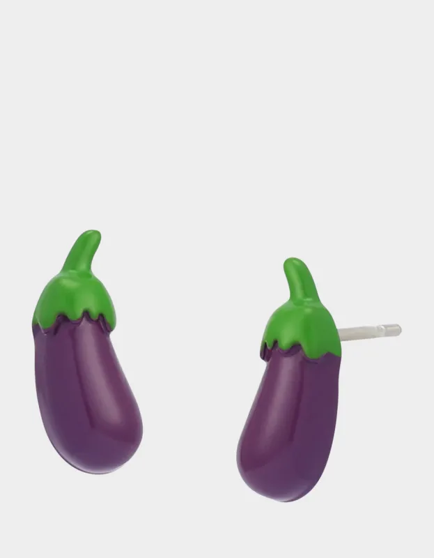 EGGPLANT STUD EARRINGS PURPLE sold by Betsey Johnson