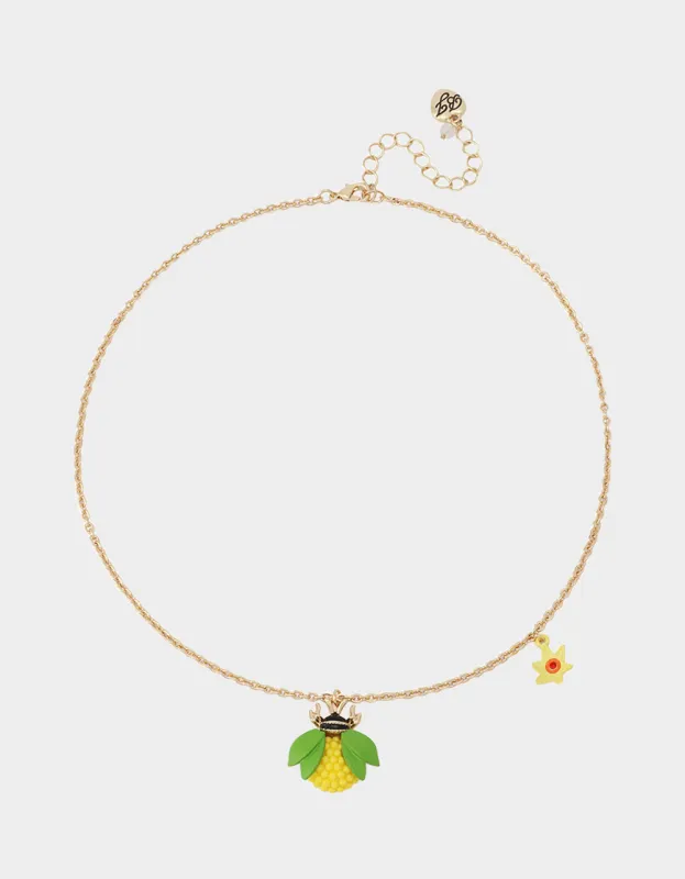 BEE FLOWER SHORT PENDANT NECKLACE YELLOW sold by Betsey Johnson
