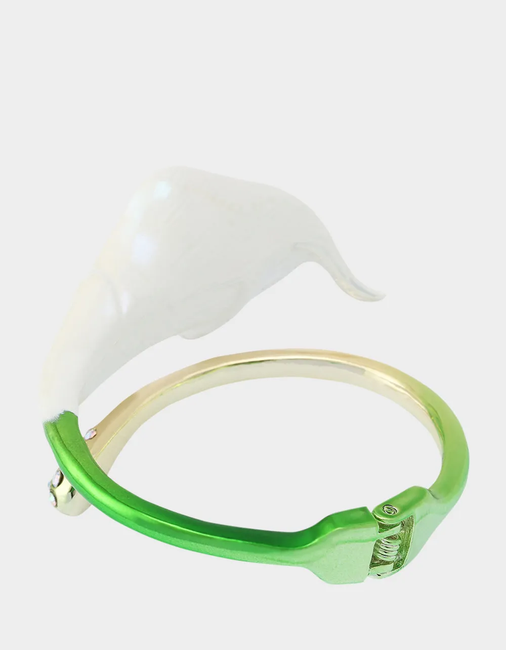 CALLA LILY BYPASS BANGLE BRACELET GREEN sold by Betsey Johnson product image thumbnail 4