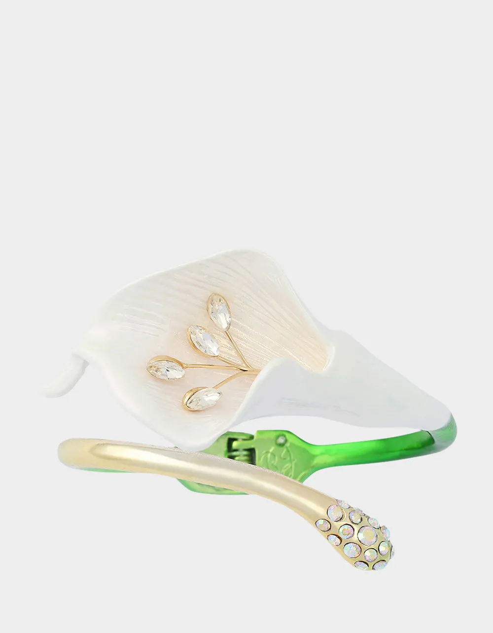 CALLA LILY BYPASS BANGLE BRACELET GREEN sold by Betsey Johnson