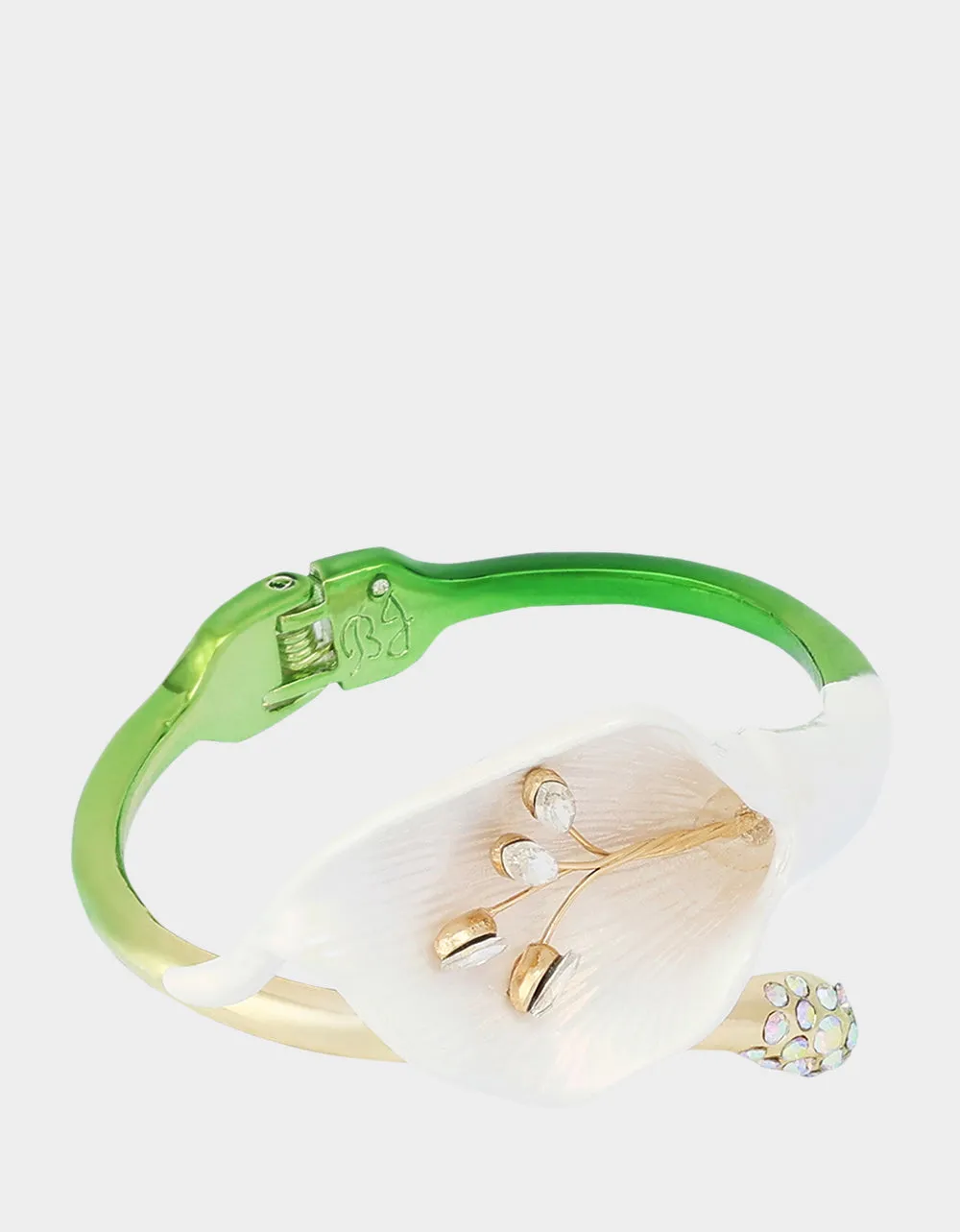 CALLA LILY BYPASS BANGLE BRACELET GREEN sold by Betsey Johnson product image thumbnail 2