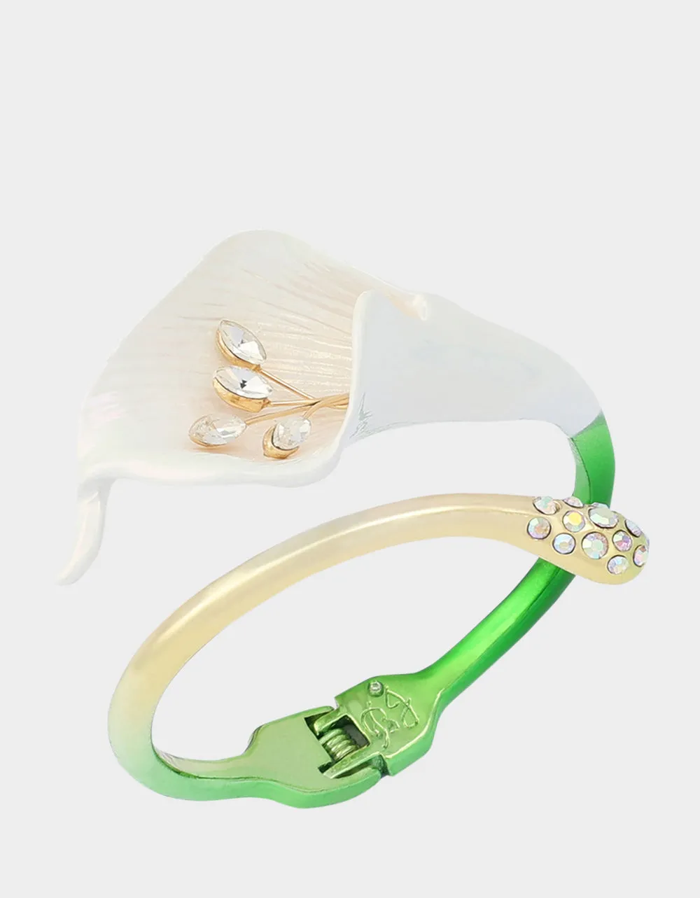 CALLA LILY BYPASS BANGLE BRACELET GREEN sold by Betsey Johnson product image thumbnail 3