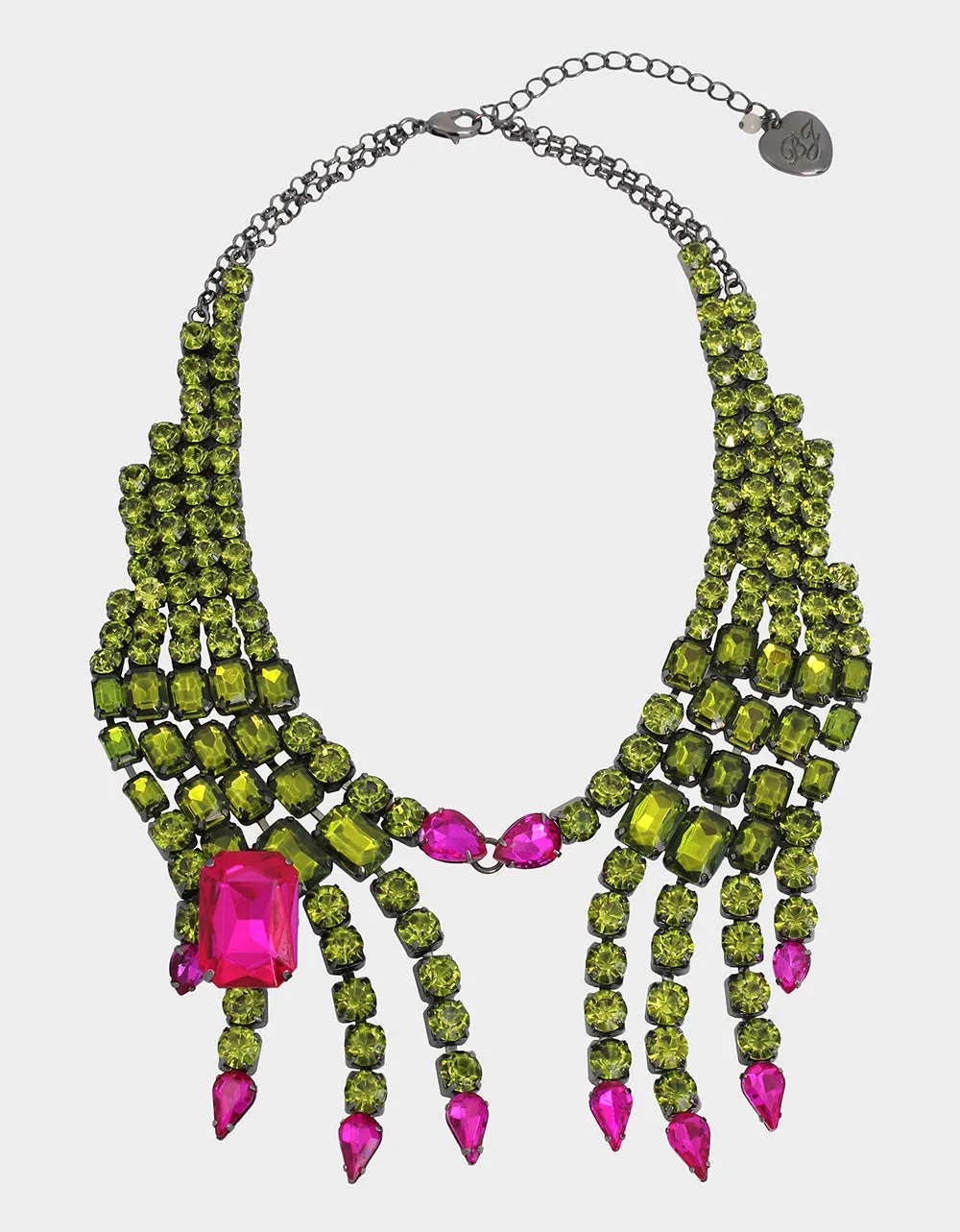 RICH WITCH HANDS BIB NECKLACE GREEN sold by Betsey Johnson