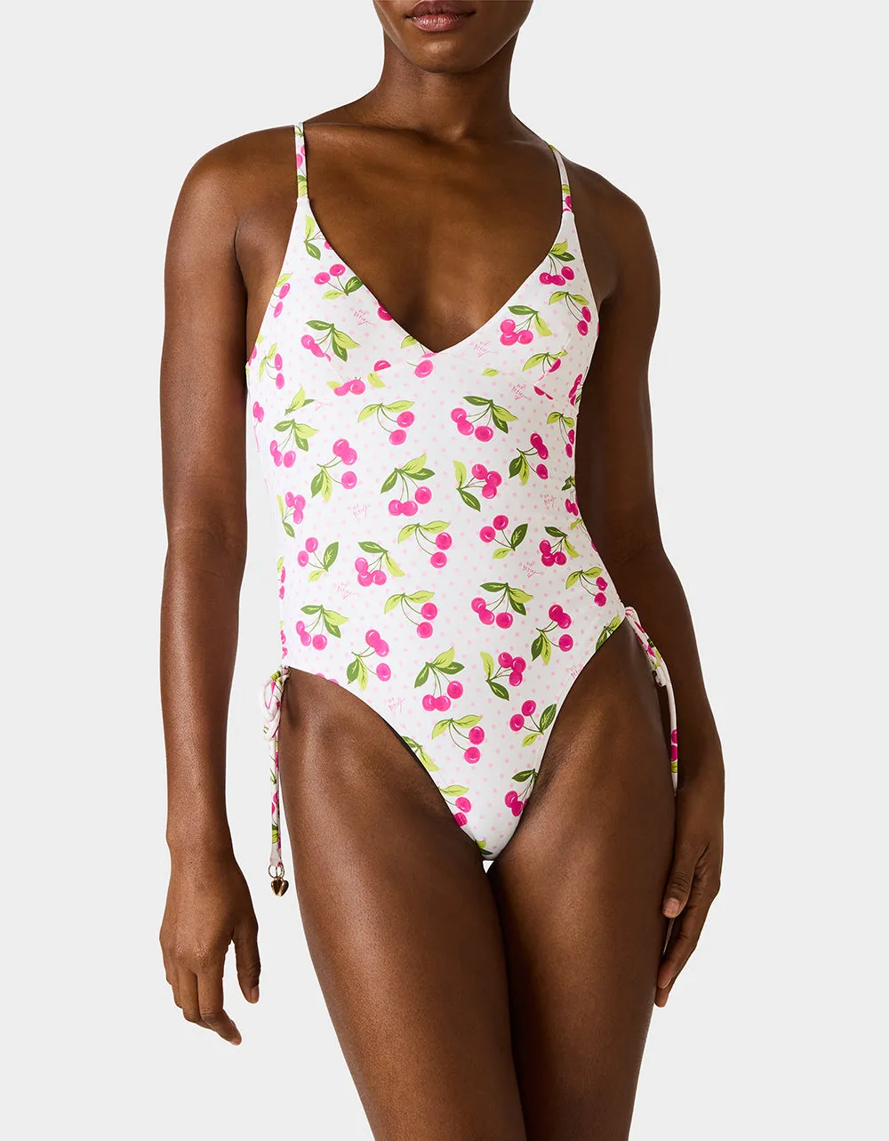 JUICY CHERRY ONE PIECE SWIMSUIT PINK MULTI sold by Betsey Johnson