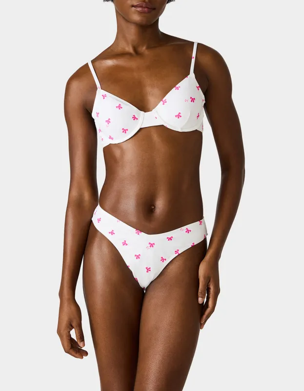 MINI BOWS BIKINI SET WHITE made by Betsey Johnson