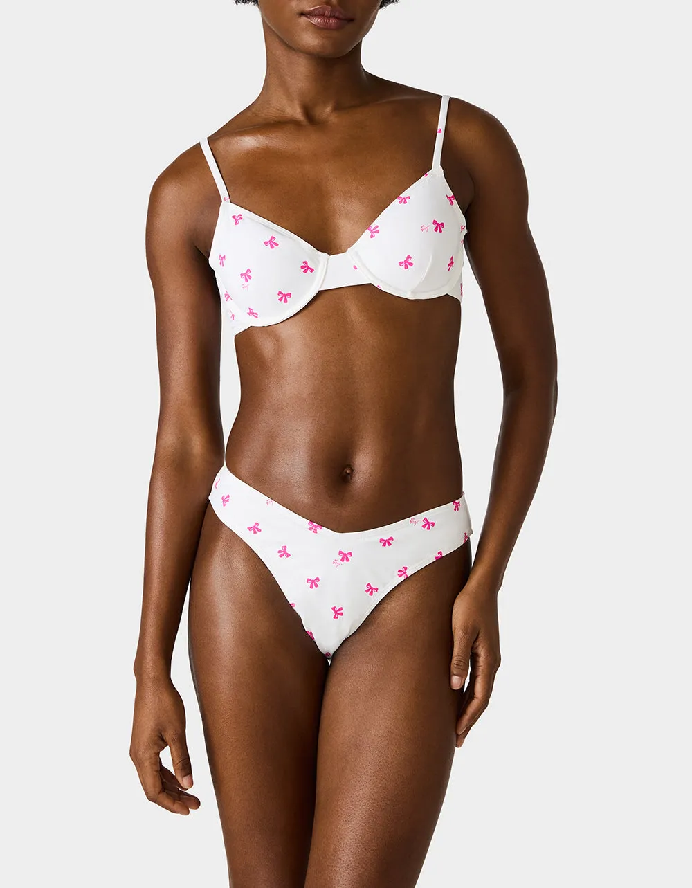 MINI BOWS BIKINI SET WHITE sold by Betsey Johnson