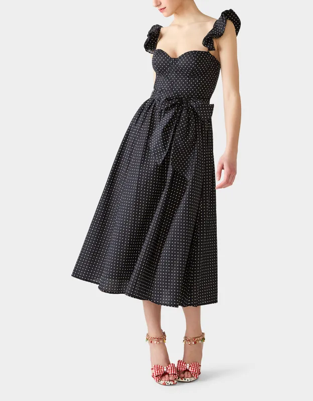 LOVELY IN DOTS DRESS BLACK/IVORY made by Betsey Johnson