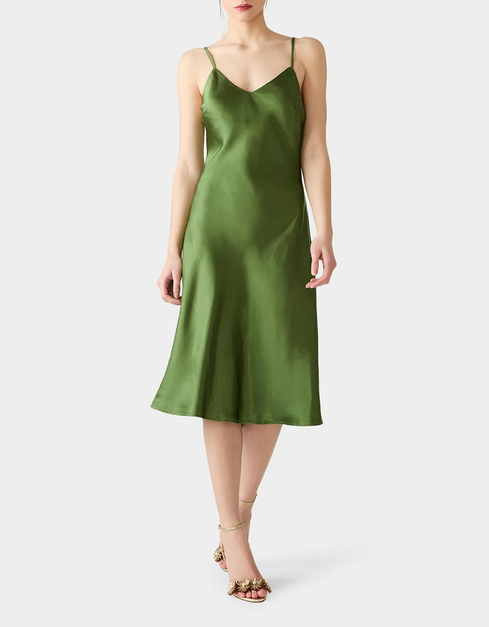 TRUE SLIP DRESS GREEN sold by Betsey Johnson product image thumbnail 3
