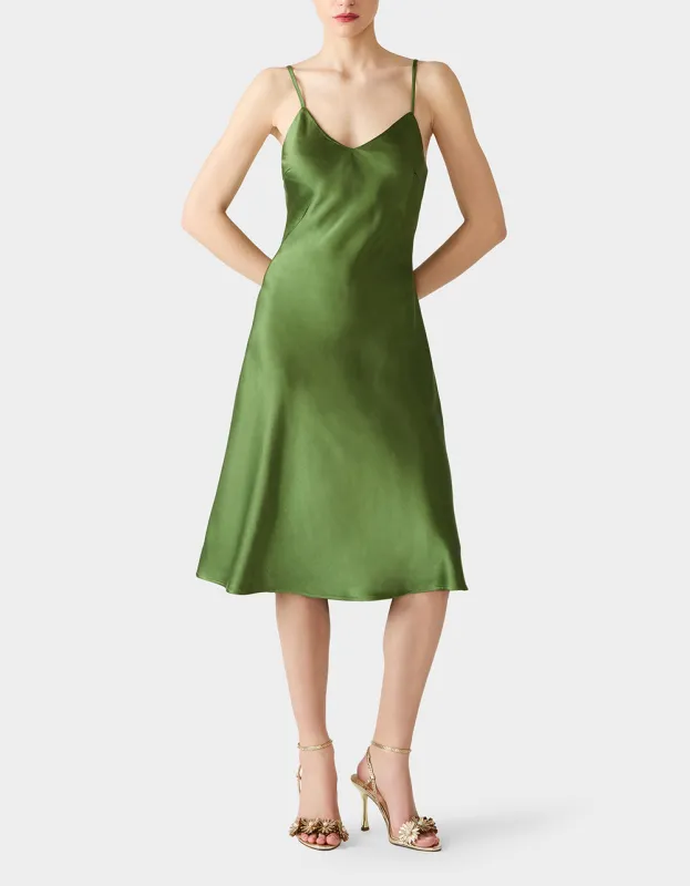 TRUE SLIP DRESS GREEN made by Betsey Johnson