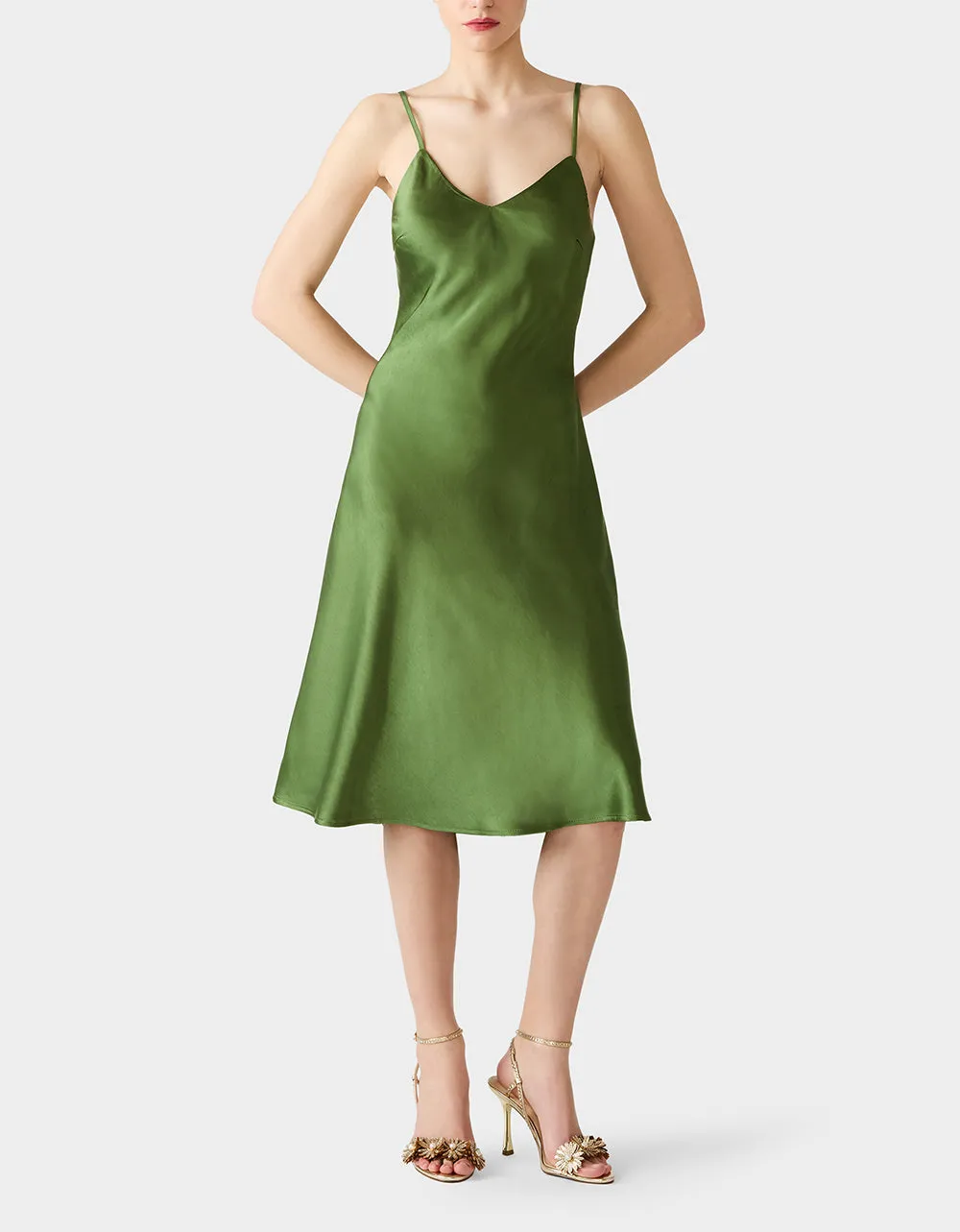 TRUE SLIP DRESS GREEN sold by Betsey Johnson