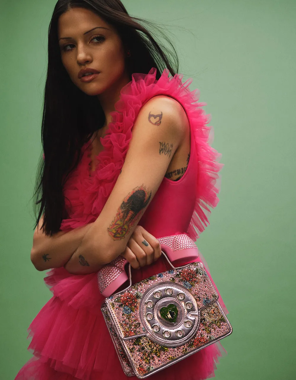 KITSCH GIMME A RING PHONE BAG PINK | RE:LUV sold by Betsey Johnson product image thumbnail 2