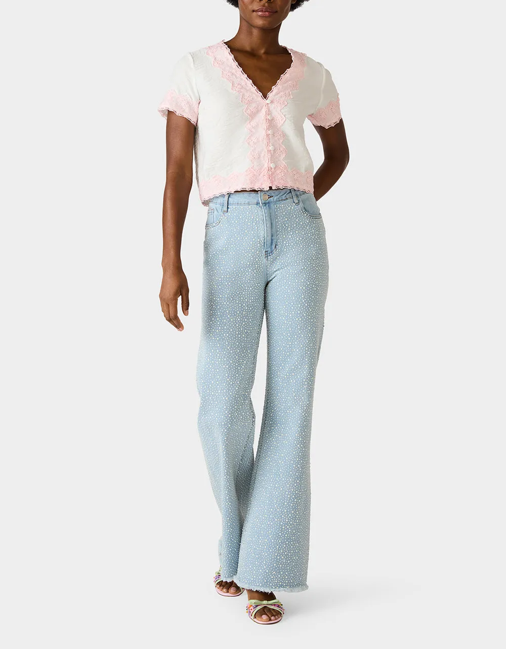 EMBROIDERED ESSENCE TOP WHITE sold by Betsey Johnson product image thumbnail 3