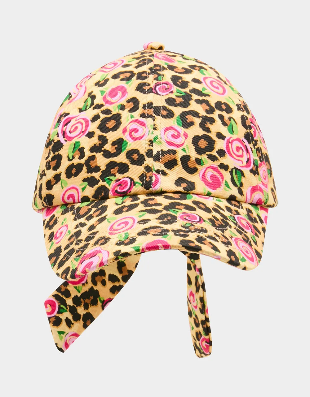 PRINTED BASEBALL HAT WITH BOW TIE ROSE sold by Betsey Johnson