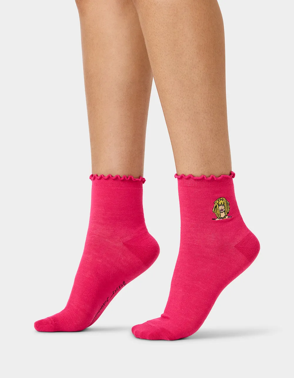 2-PACK EMBROIDERED CREW SOCK PINK MULTI sold by Betsey Johnson product image thumbnail 3