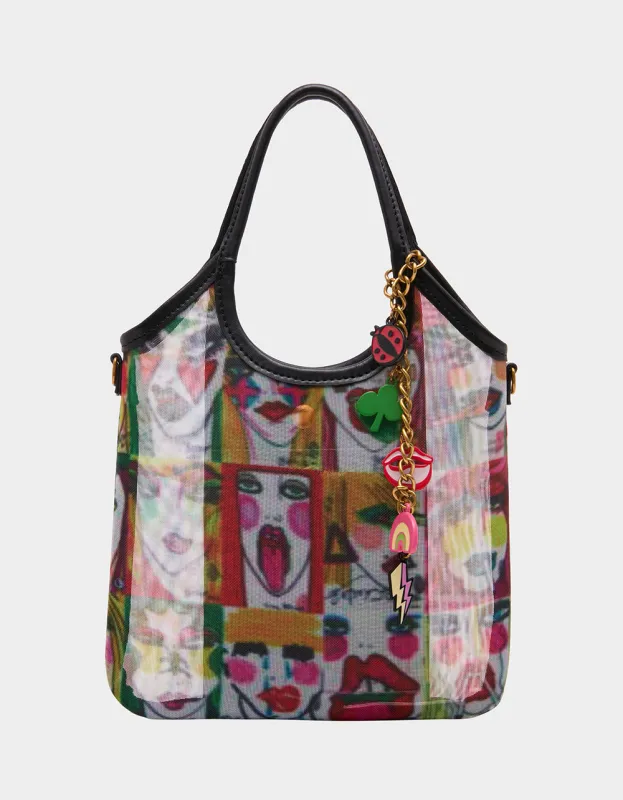 FACES MINI MESH BAG MULTI made by Betsey Johnson