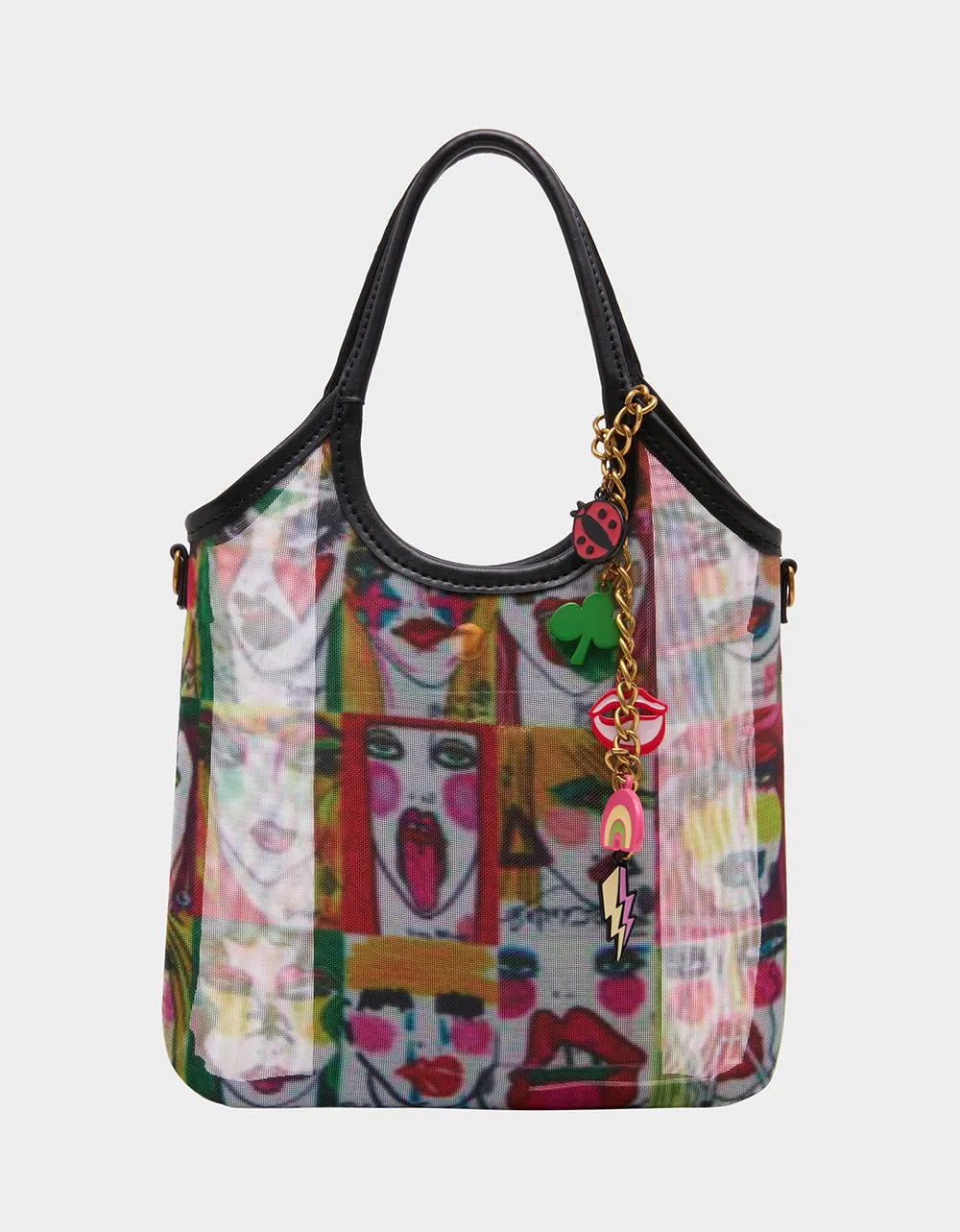 FACES MINI MESH BAG MULTI sold by Betsey Johnson