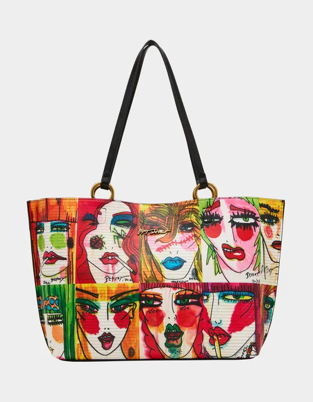 FACES TOTE MULTI made by Betsey Johnson