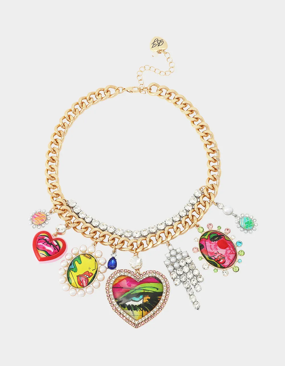 ART CAMPAIGN CHARM NECKLACE MULTI sold by Betsey Johnson product image thumbnail 2