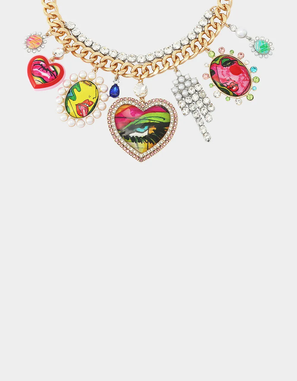 ART CAMPAIGN CHARM NECKLACE MULTI sold by Betsey Johnson product image thumbnail 3