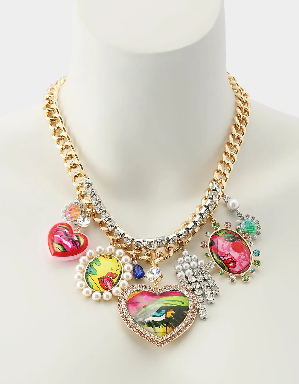 ART CAMPAIGN CHARM NECKLACE MULTI sold by Betsey Johnson product image thumbnail 4