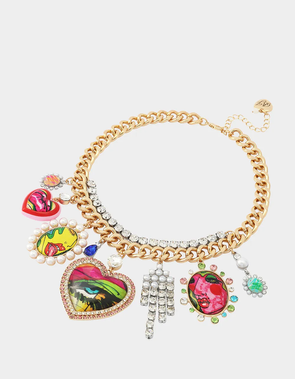 ART CAMPAIGN CHARM NECKLACE MULTI sold by Betsey Johnson