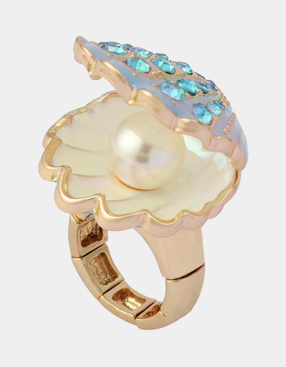 CLAM SHELL STRETCH RING BLUE sold by Betsey Johnson product image thumbnail 2