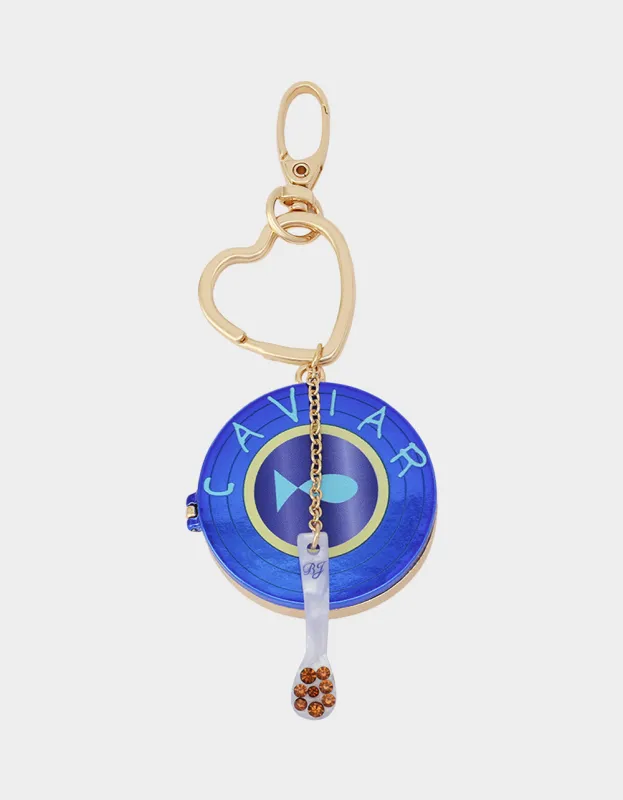 CAVIAR BAG CHARM BLUE made by Betsey Johnson