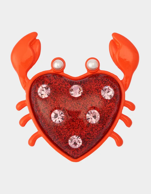 CRAB BROOCH RED made by Betsey Johnson