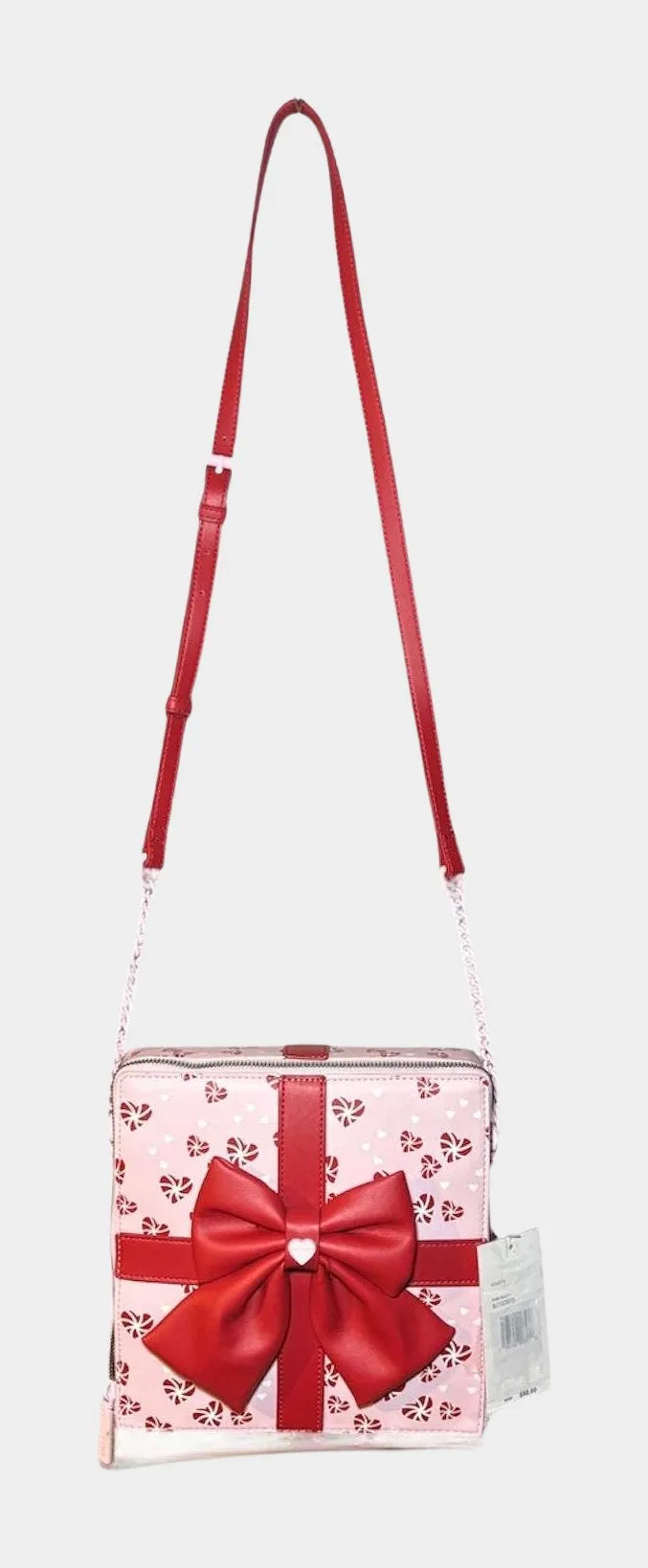 Present Gift Box Crossbody Bag with Candy Heart Print | RE:LUV sold by Betsey Johnson