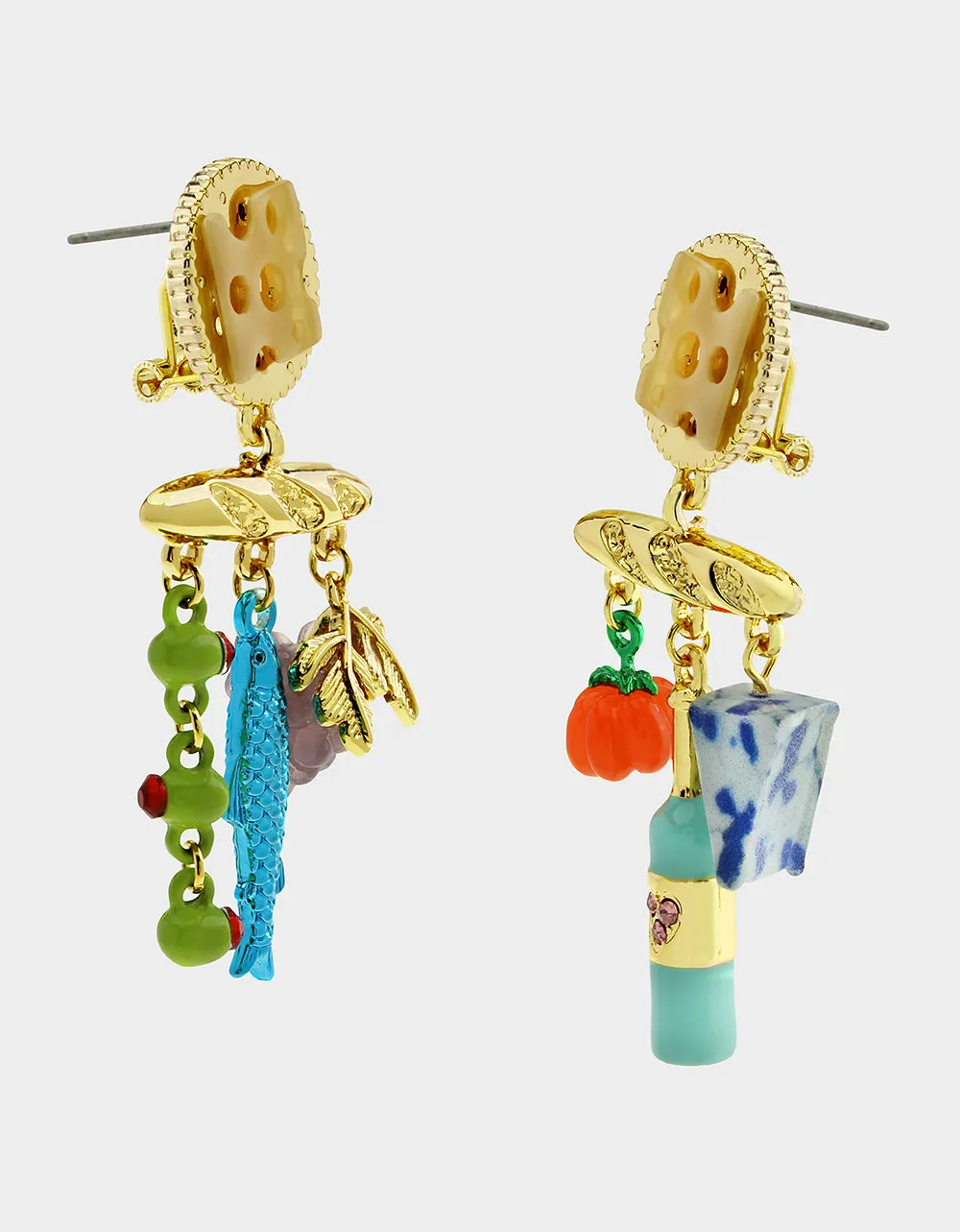MISMATCH CHARCUTERIE DROP EARRINGS MULTI sold by Betsey Johnson product image thumbnail 3