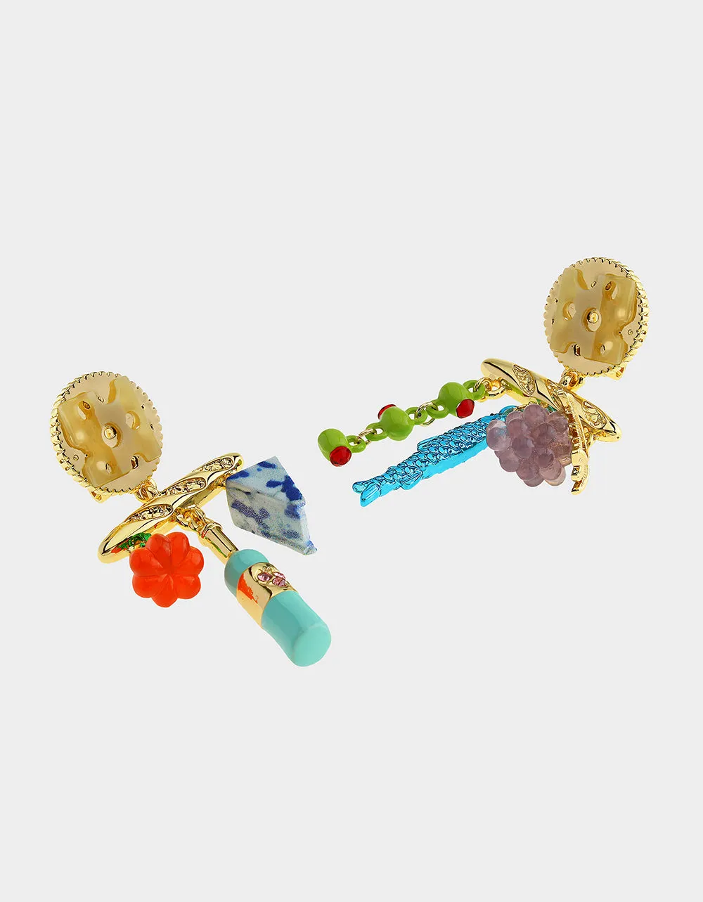 MISMATCH CHARCUTERIE DROP EARRINGS MULTI sold by Betsey Johnson product image thumbnail 4